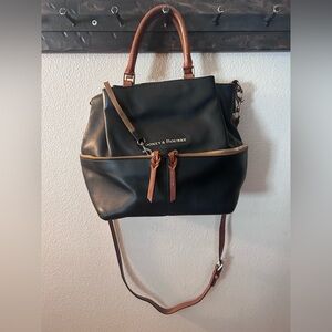 Dooney & Bourke Black and Brown Leather Shoulder Bag